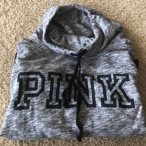 PINK cow neck hoodie